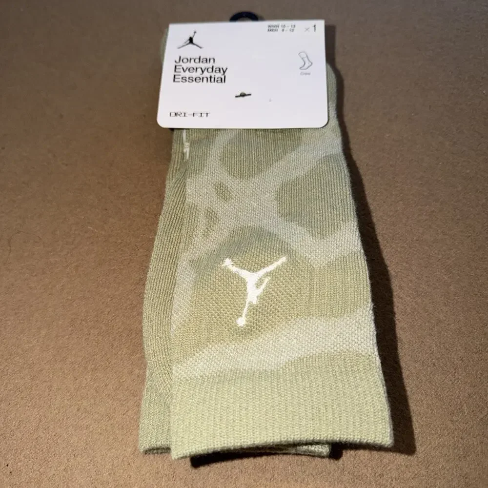 Jordan Men’s Everyday Cushioned Crew Socks L Medium Khaki/Light Orewood Fz2017